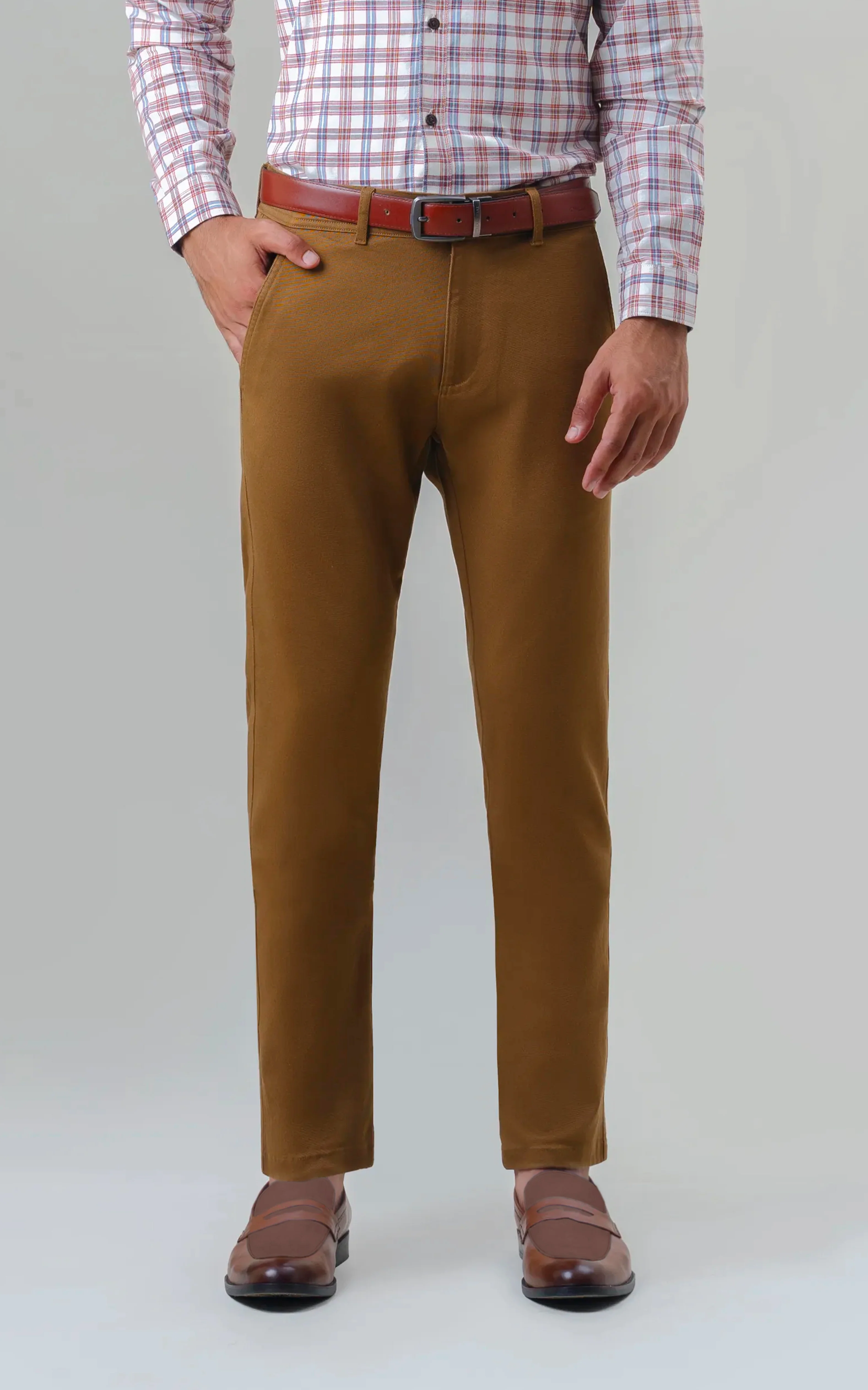 TWILL SMART FIT CASUAL PANT CAMEL - Image 3