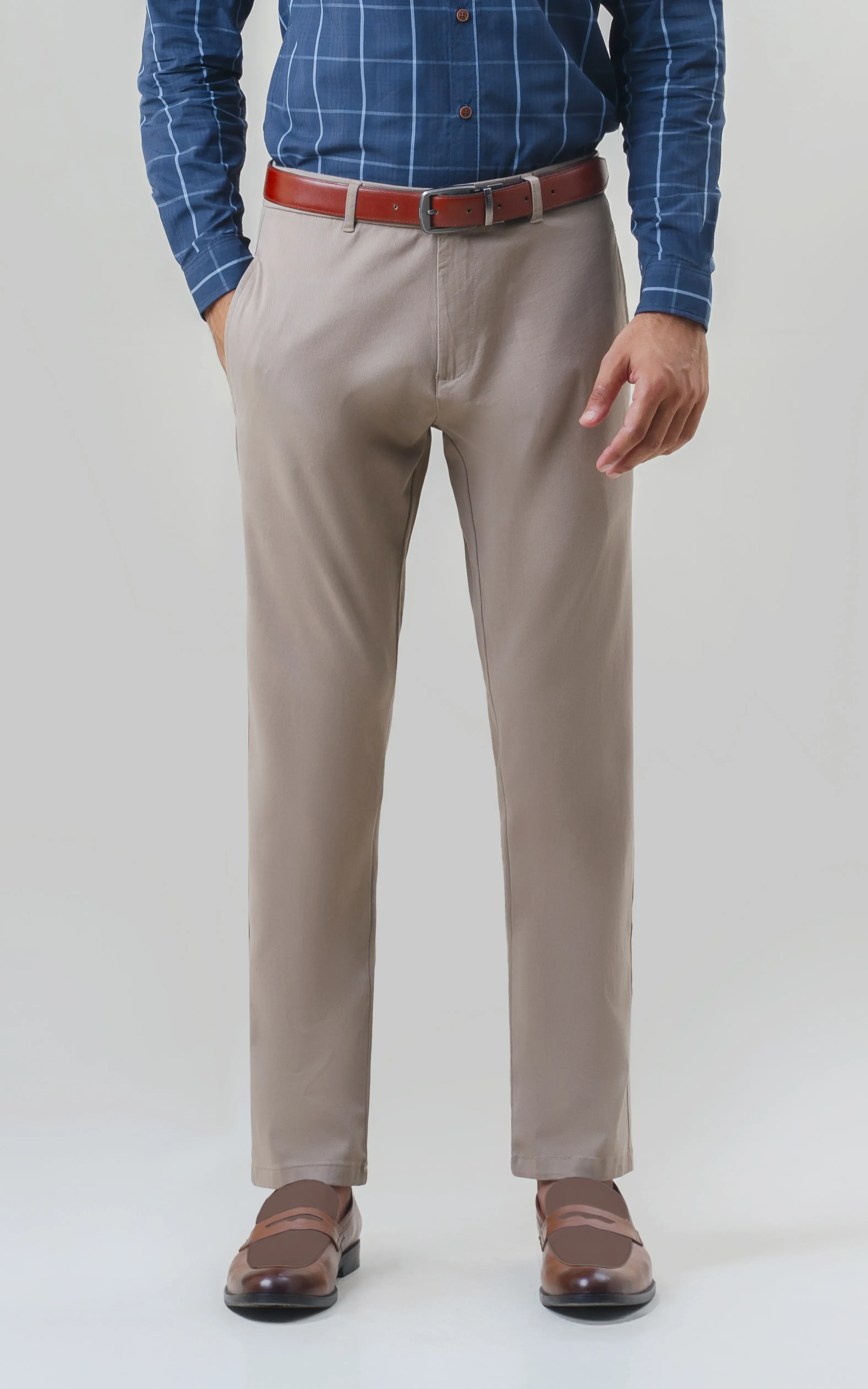 TWILL SMART FIT CASUAL PANT KHAKI - Image 2
