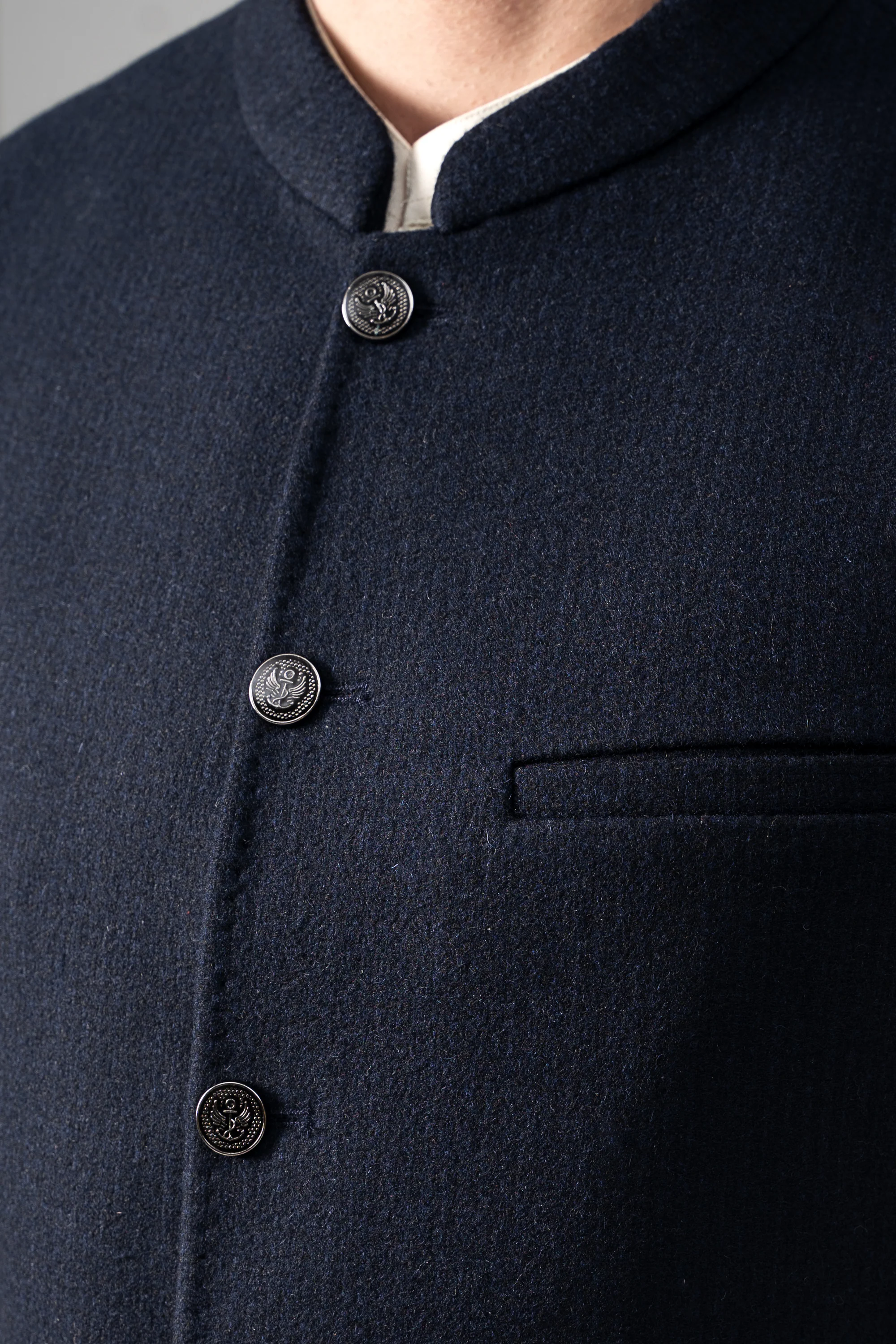 Blended Woolen Waistcoat - PREMIUM COLLECTION NAVY - Image 5