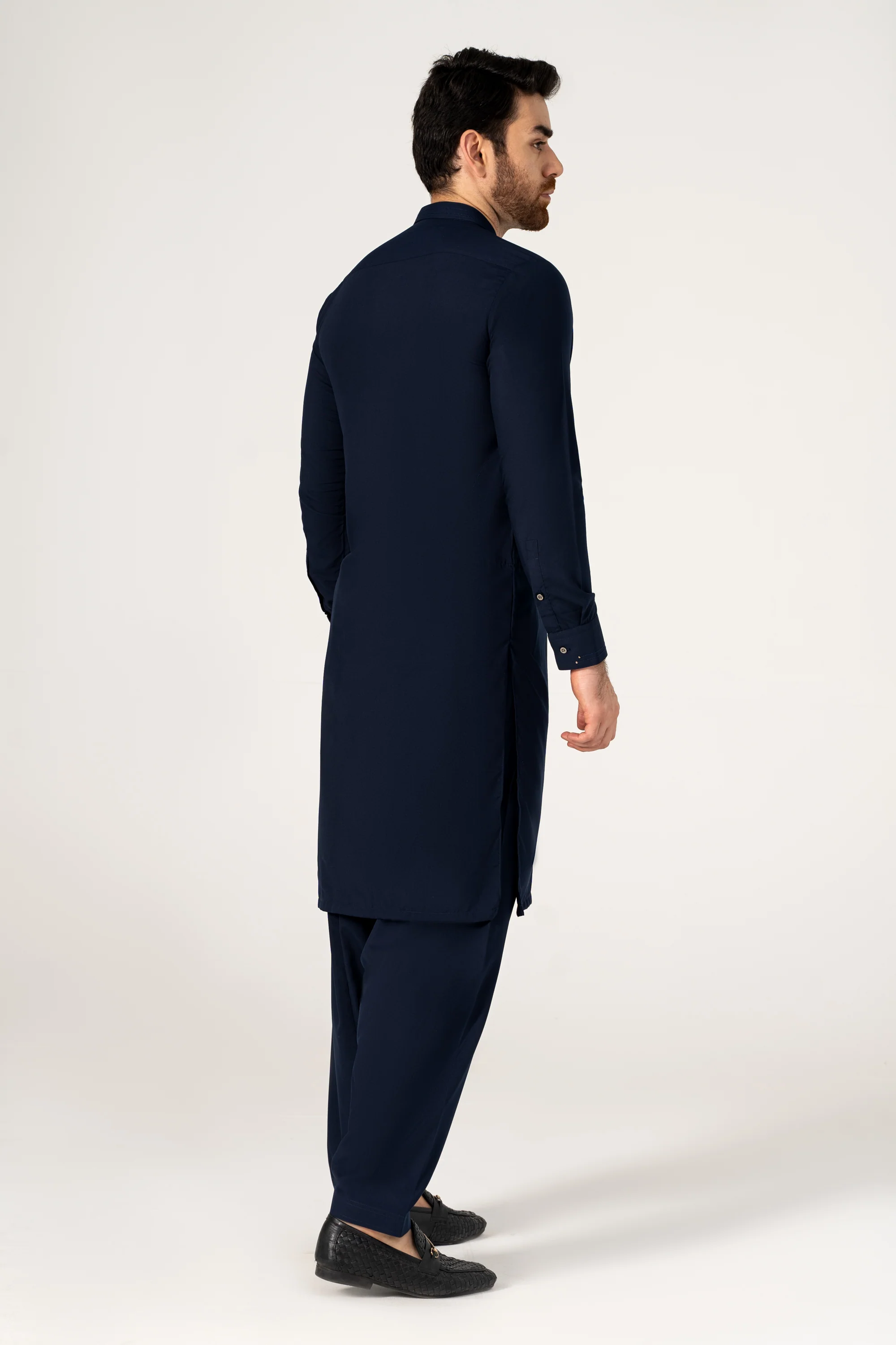 WASH AND WEAR KAMEEZ SHALWAR NAVY - Image 4