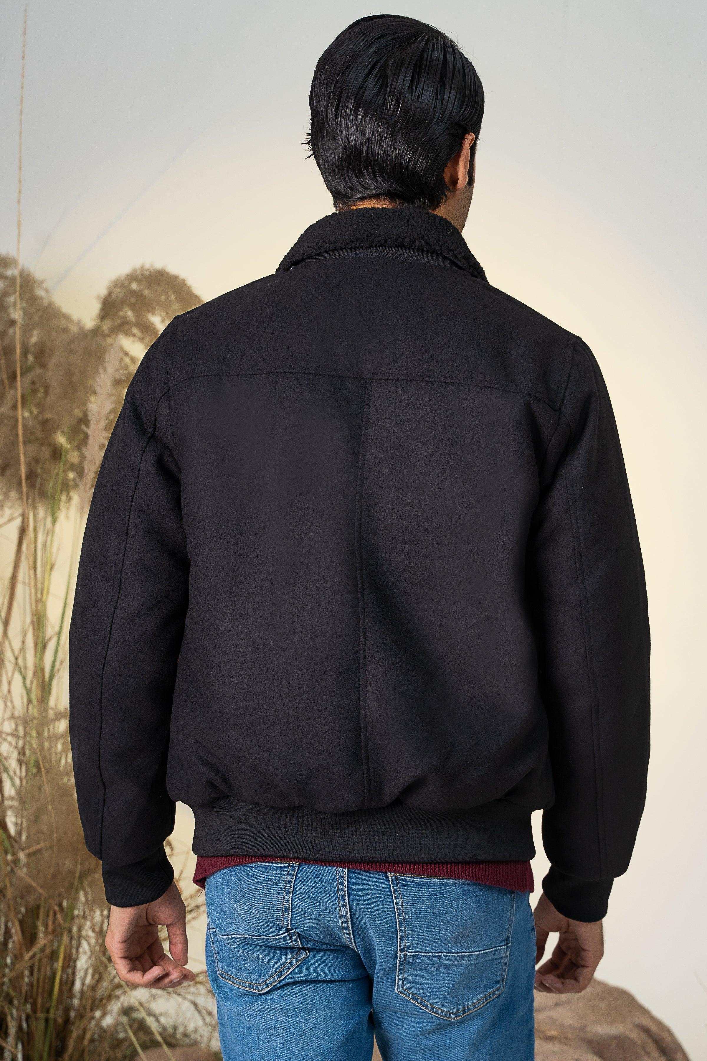 WOOL JACKET F/S BLACK - Image 3