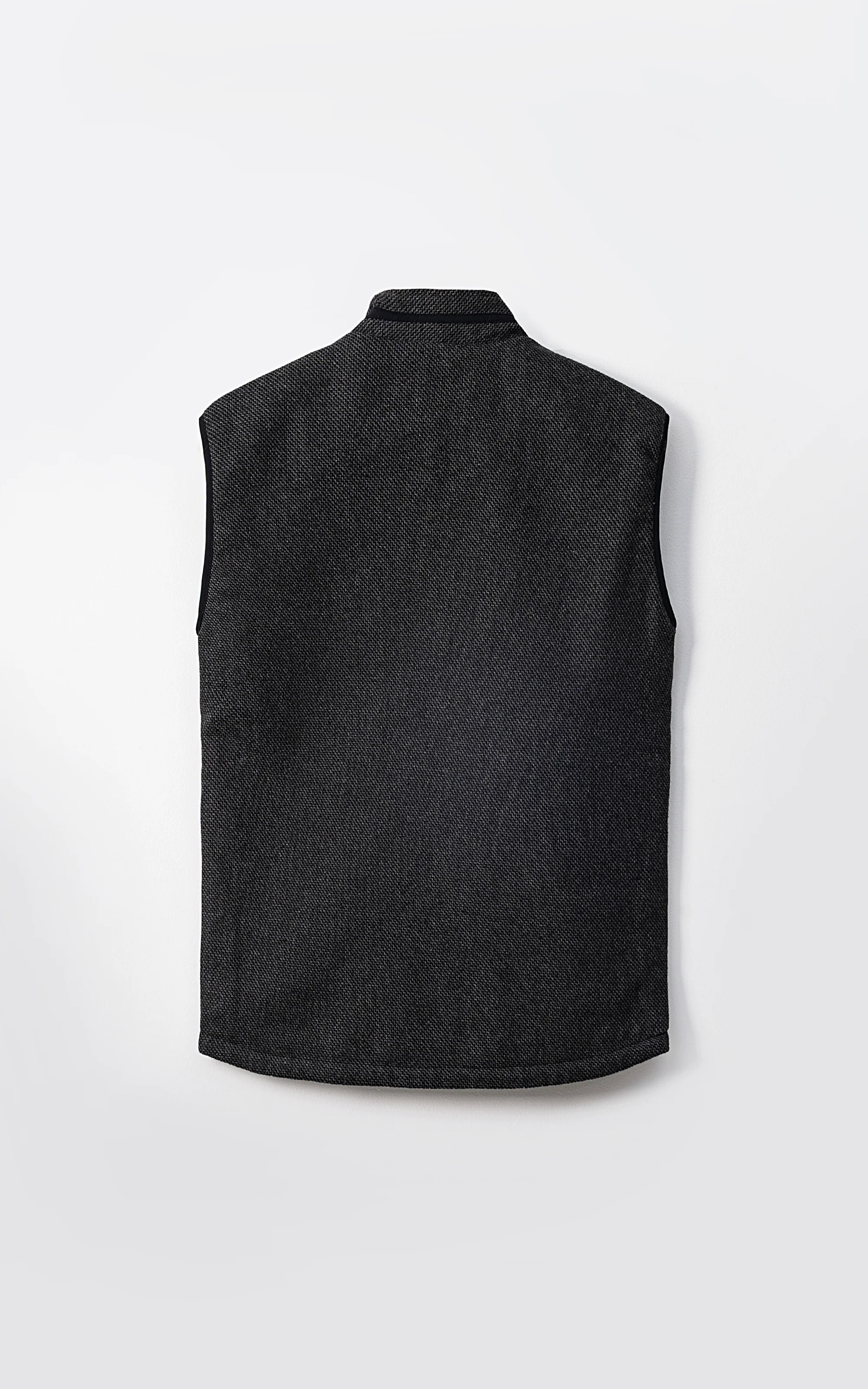WOOL QUILTED SLEEVELESS REVERSIBLE JACKET CHARCOAL GREY - Image 3
