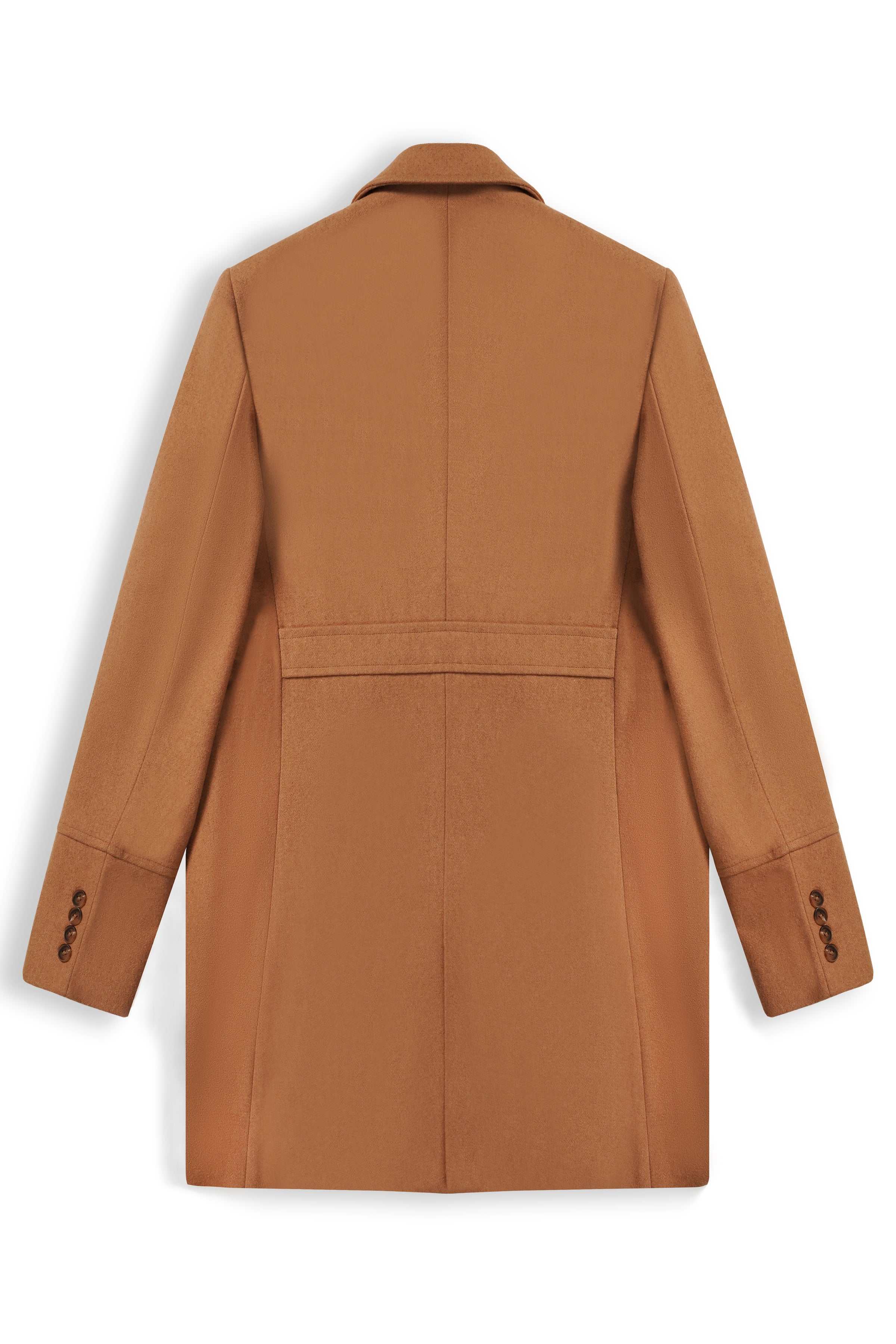WOOLEN LONG COAT DOUBLE BREASTED MUSTARD - Image 3