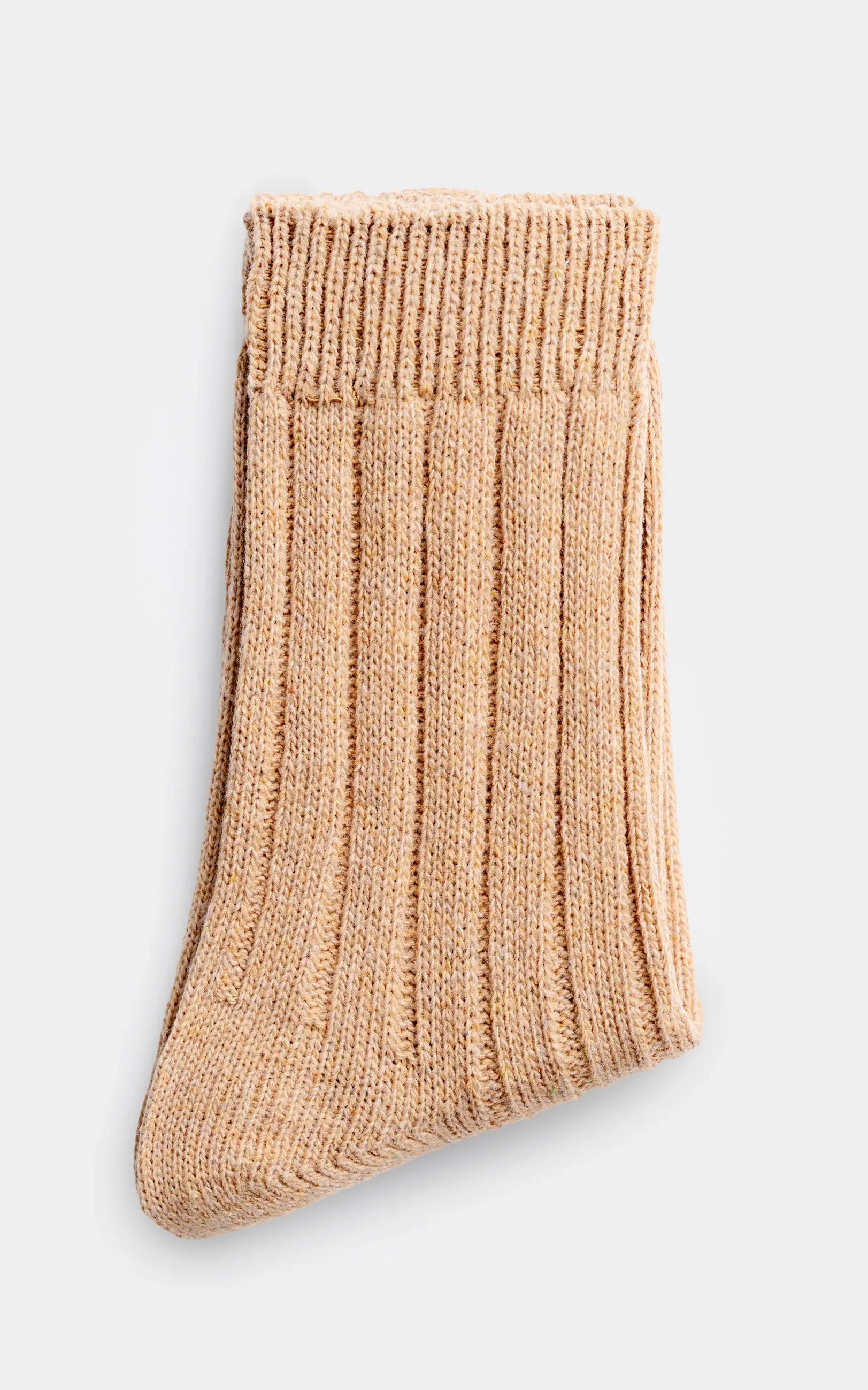 Ribbed Wool Blended Socks Camel - Image 2