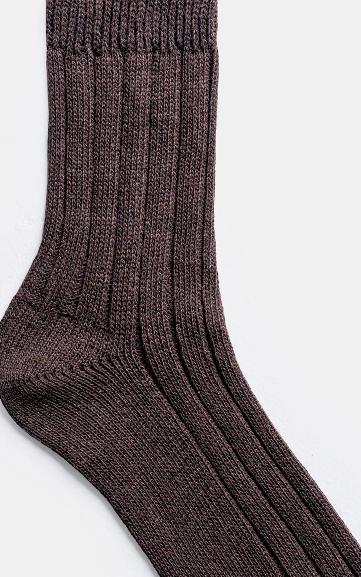 Ribbed Wool Blended Socks Brown - Image 3