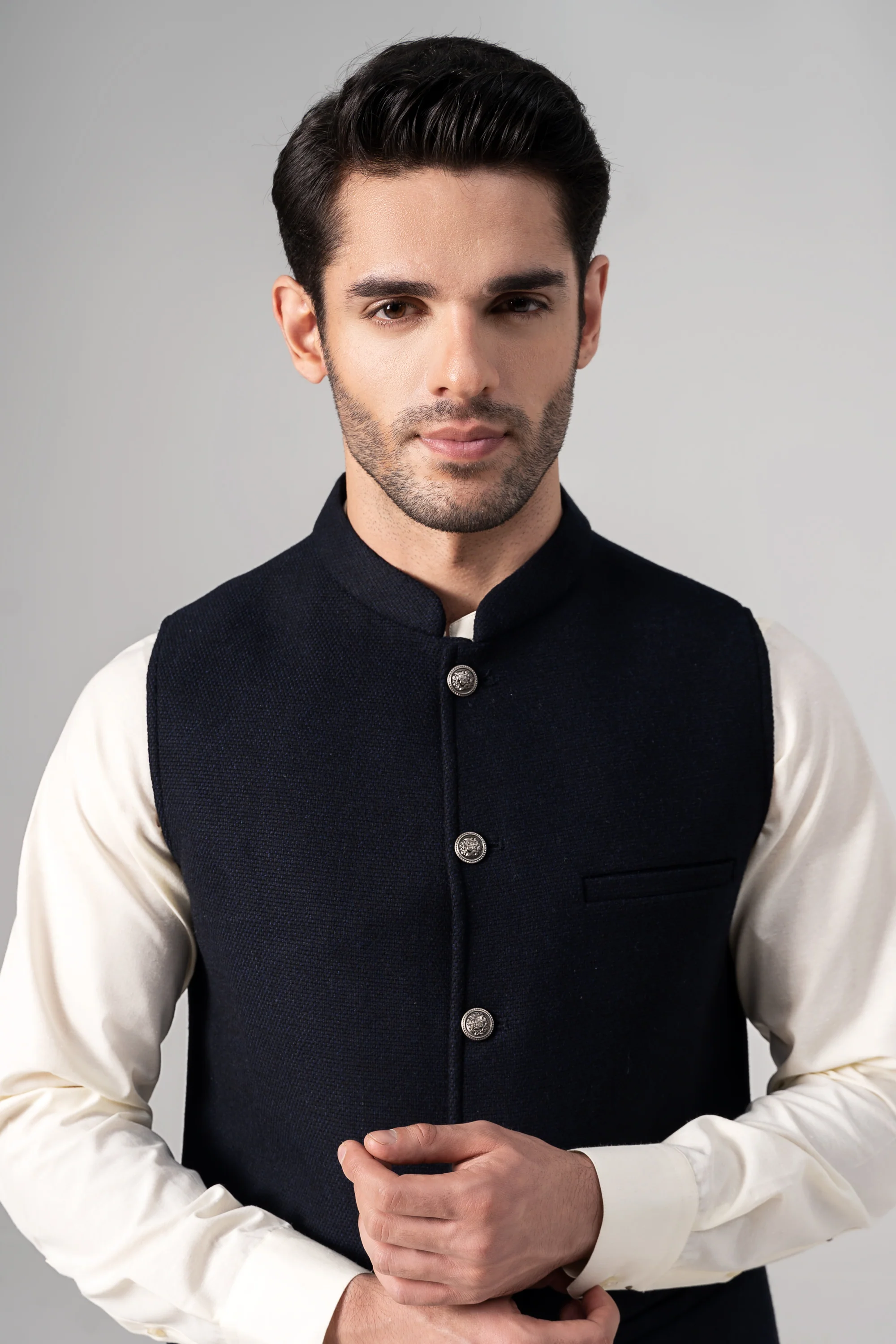 WOOLEN WAISTCOAT NAVY - Image 2