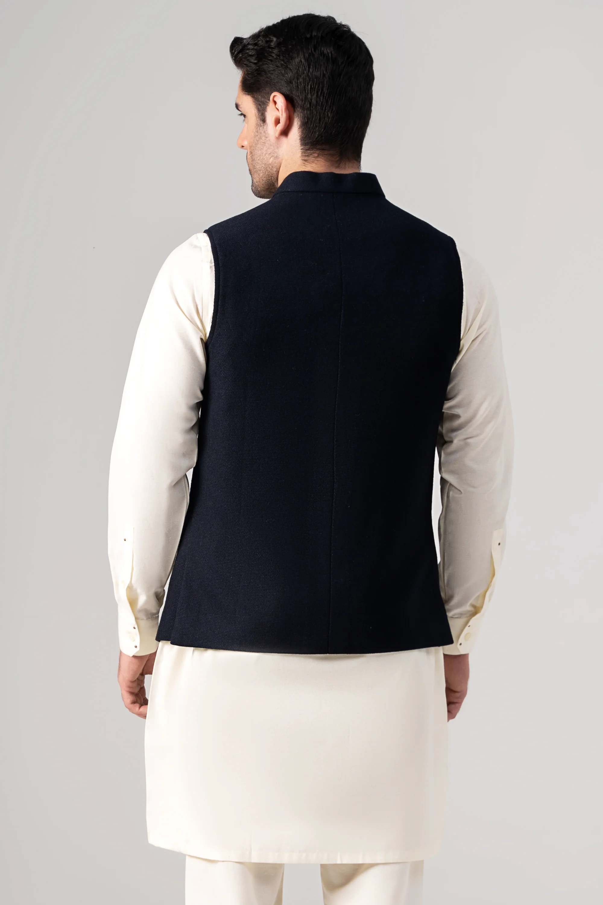 WOOLEN WAISTCOAT NAVY - Image 4