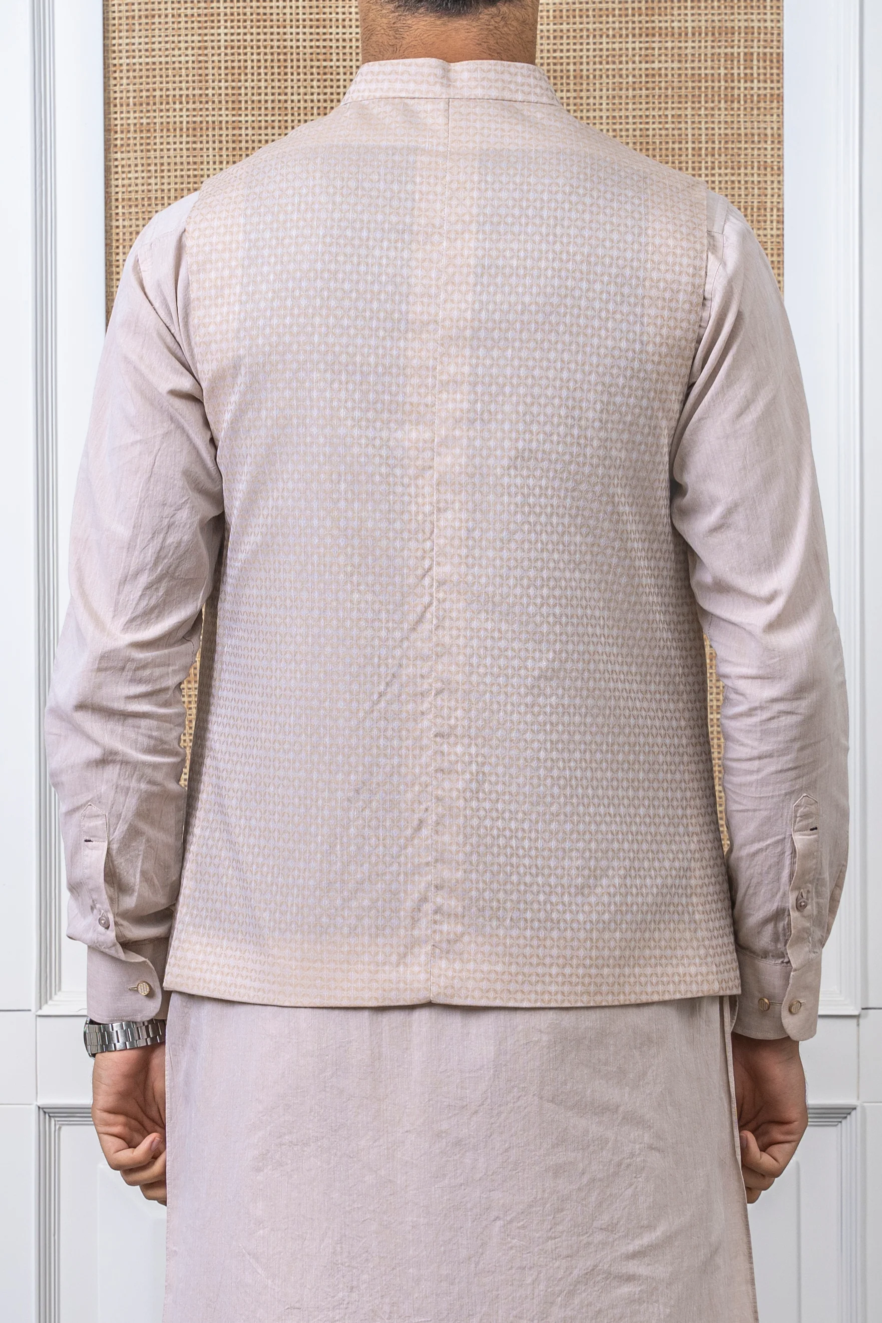 YARN DYED JACQUARD W/C -PREMIUM COLLECTION LIGHT BEIGE - Image 3