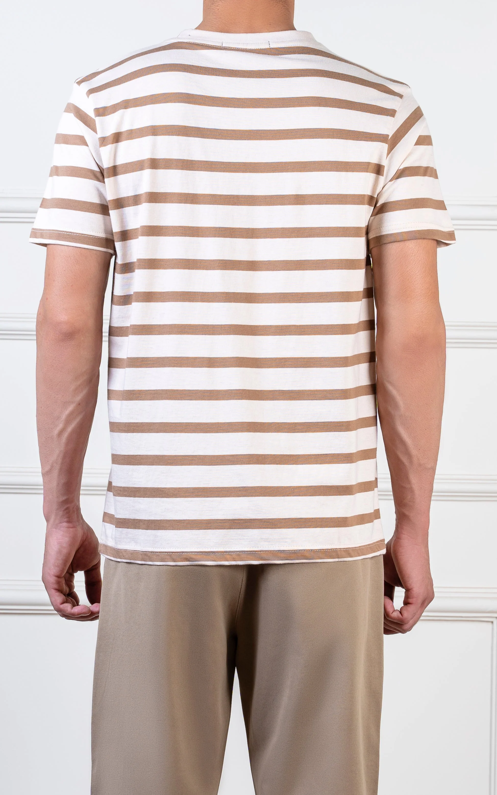 Yarn-dyed striped T-Shirt beige khaki - Image 15